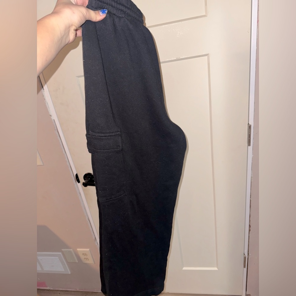 LIKE NEW straight leg black cargo sweats
